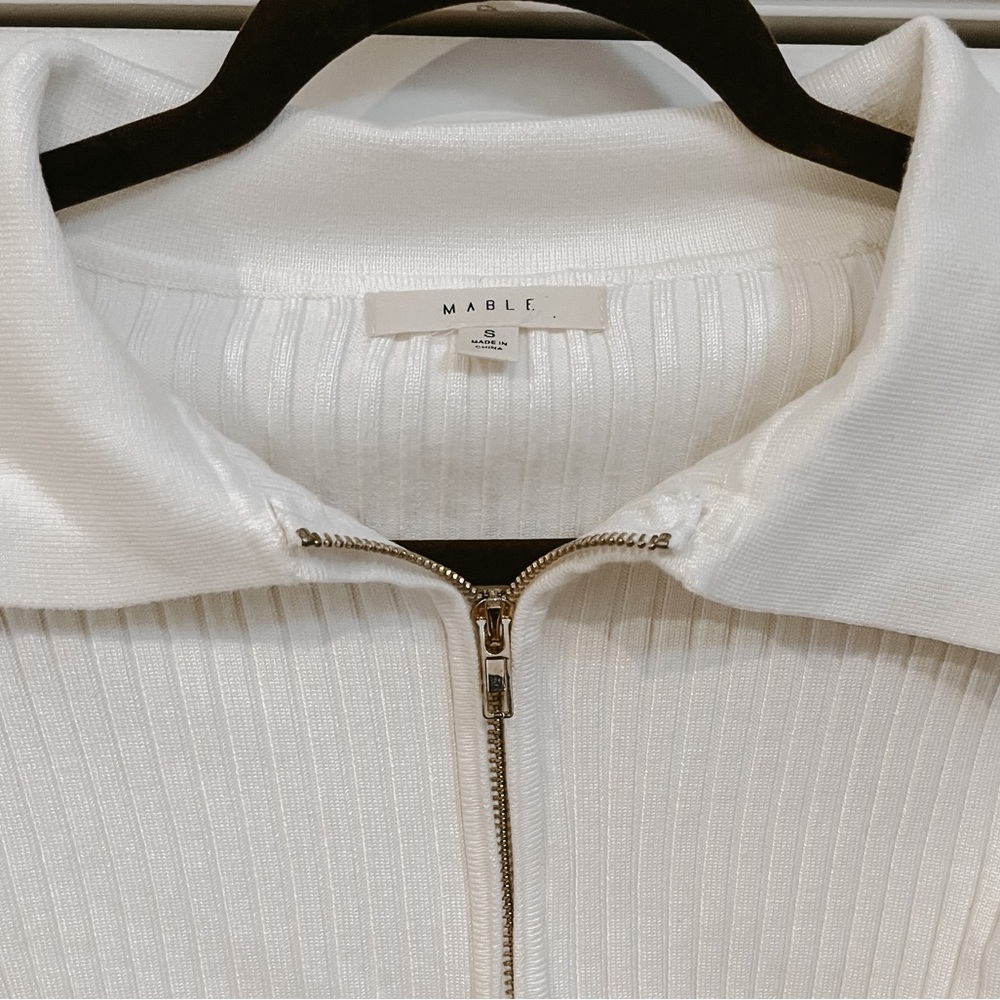 Collared Zip Front Sweater - image 2